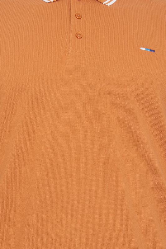 BadRhino Big & Tall Rust Orange Tipped Polo Shirt | Bad Rhino 4