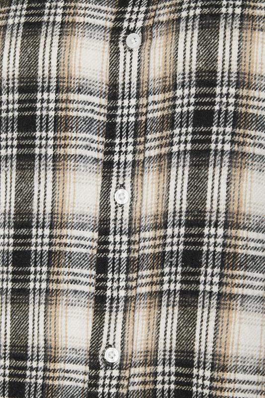 BadRhino Big & Tall Black & Tan Brown Brushed Checked Shirt | BadRhino 4