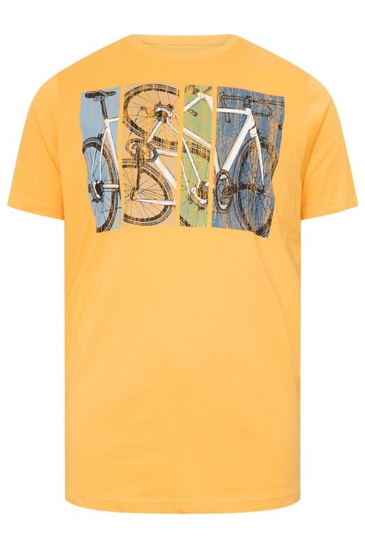 BadRhino Big & Tall Yellow Bicycle Print T-shirt | BadRhino 3