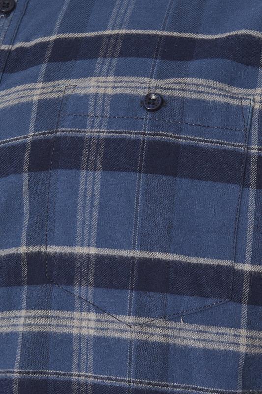 D555 Big & Tall Navy Blue Check Shirt | BadRhino 3