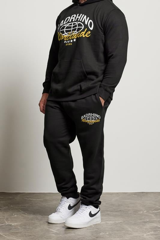 Men's  BadRhino Big & Tall Black Worldwide Joggers