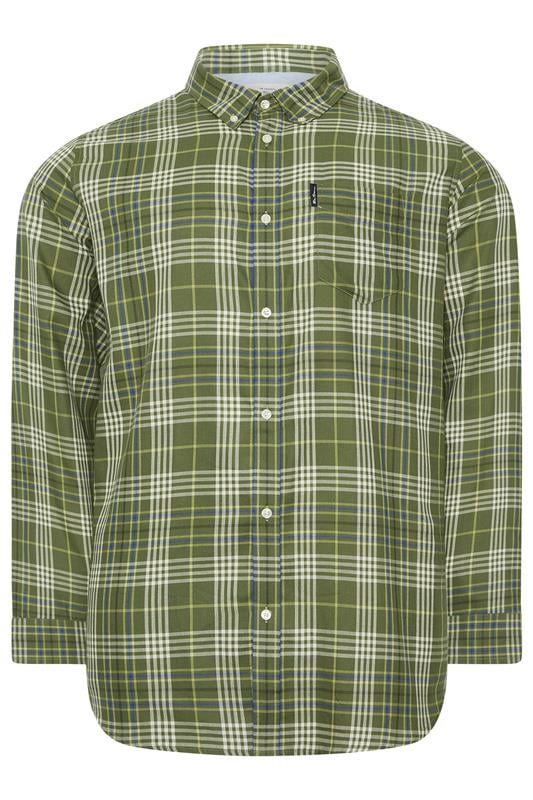 BEN SHERMAN Big & Tall Green Check Shirt | BadRhino 1