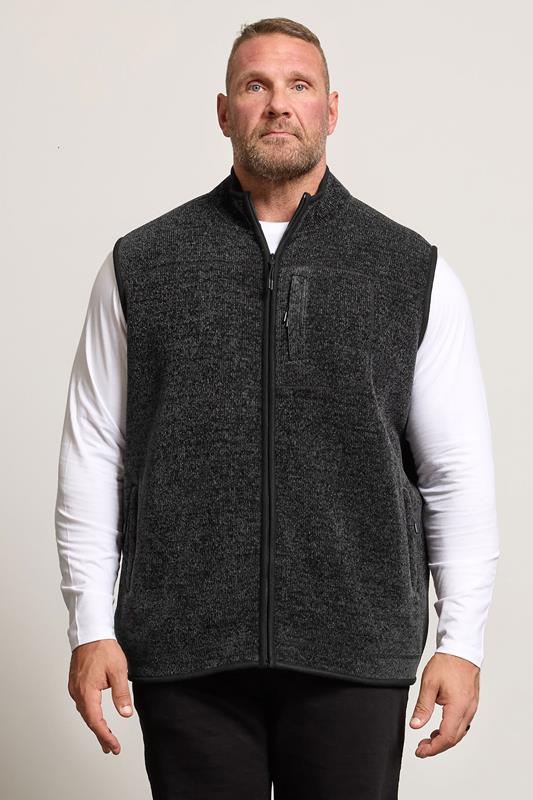 BadRhino Big & Tall Grey Fleece Pocket Gilet | BadRhino 1