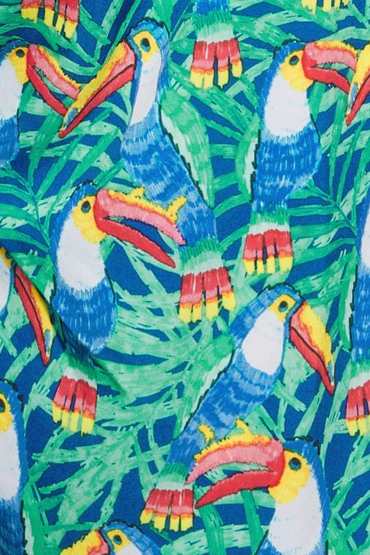 KAM Big & Tall Green Parrot Print Swim Shorts | BadRhino 5