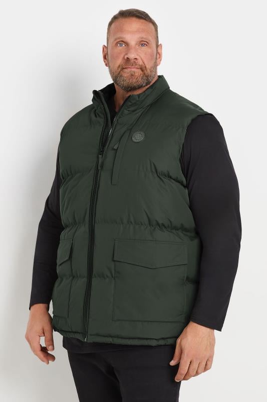 BadRhino Big & Tall Dark Green Zip Through Gilet | BadRhino 1