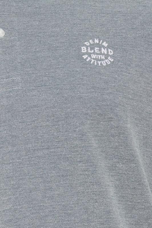 BLEND Big & Tall Light Grey Logo Polo Shirt | BadRhino 3