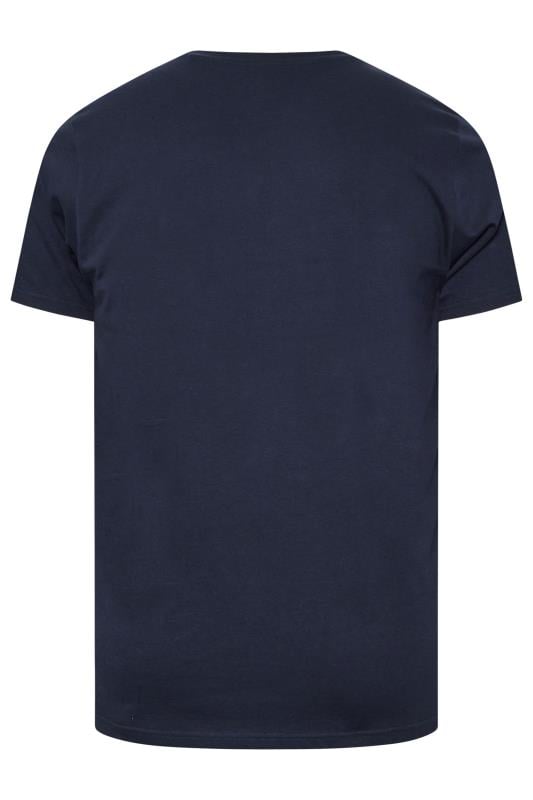 BadRhino Big & Tall Navy Blue 'Travelling Solo' Print T-Shirt 4