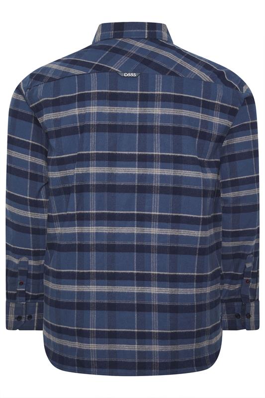D555 Big & Tall Navy Blue Check Shirt | BadRhino 2