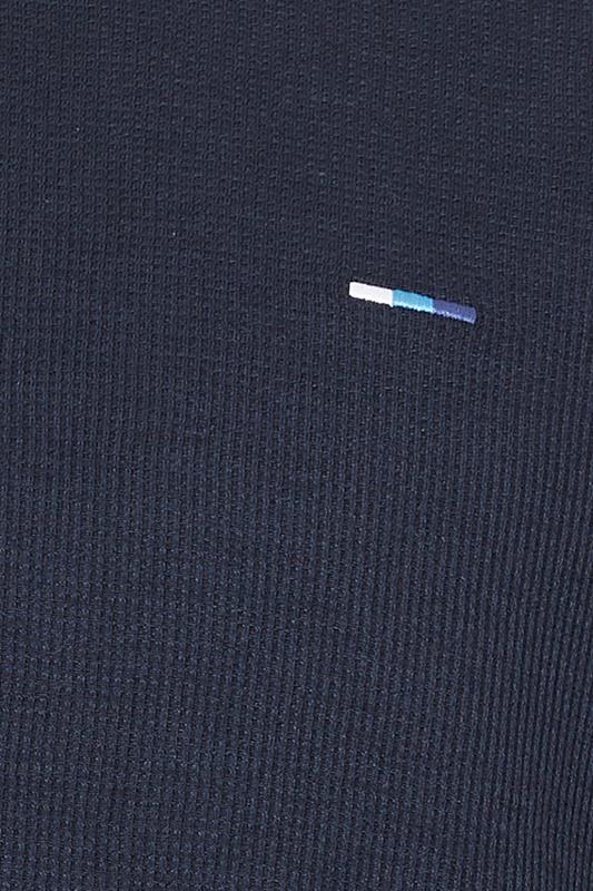 BadRhino Big & Tall Navy Blue Two Tone Waffle Polo Shirt | BadRhino 7
