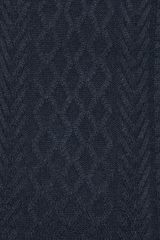 BadRhino Big & Tall Navy Blue Cable Knit Quarter Zip Jumper | BadRhino 7
