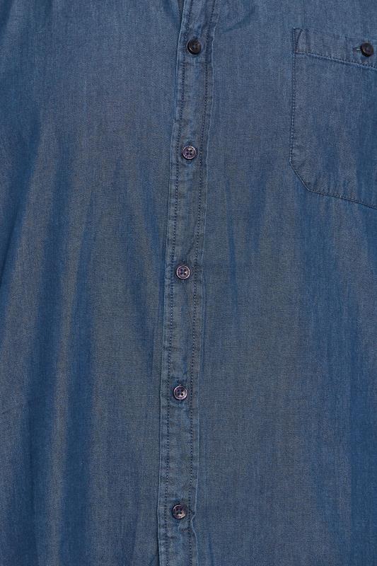 D555 Big & Tall Navy Blue Denim Shirt | BadRhino  4