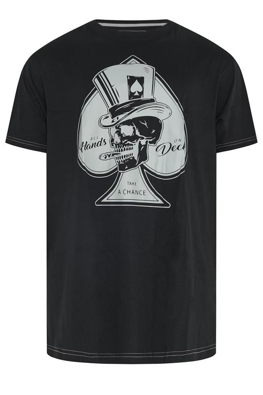  KAM Big & Tall Black Ace of Spades Skull T-Shirt