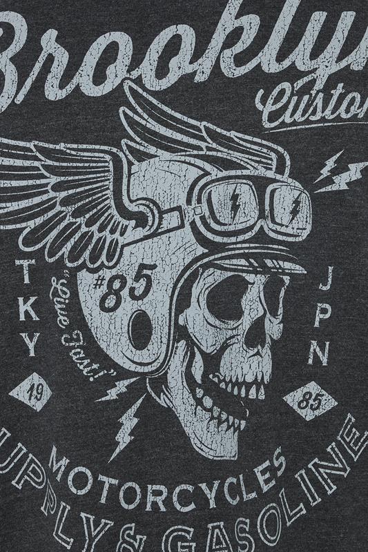 KAM Big & Tall Black Brooklyn Motorbike Graphic Print T-Shirt | BadRhino 3