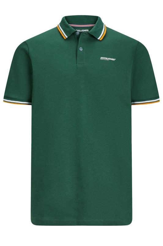 Men's  JACK & JONES Big & Tall Dark Green Logo Short Sleeve Polo Shirt