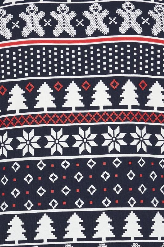 BadRhino Big & Tall Navy Blue Fairisle Christmas Graphic T-Shirt | BadRhino 2