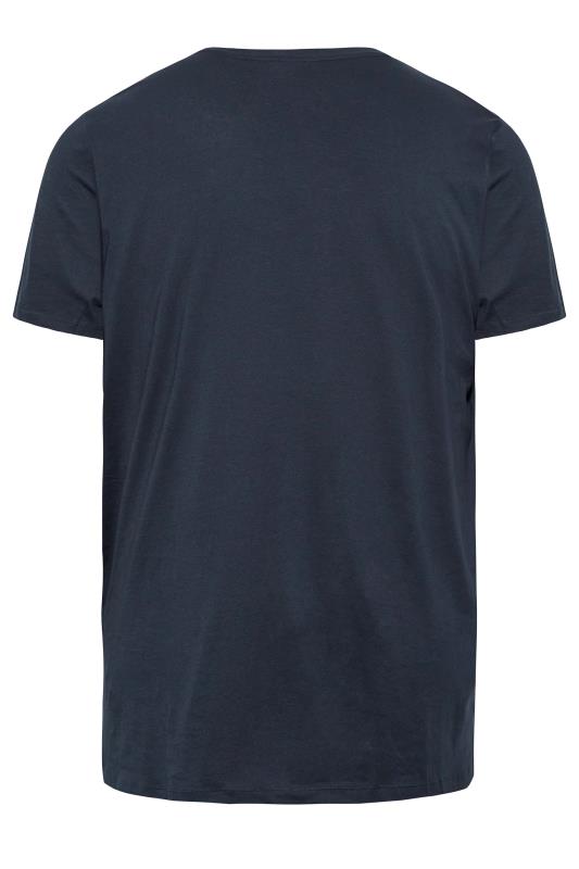 JACK & JONES Big & Tall Mens Navy Blue Logo Mountain Print T-Shirt | BadRhino 4