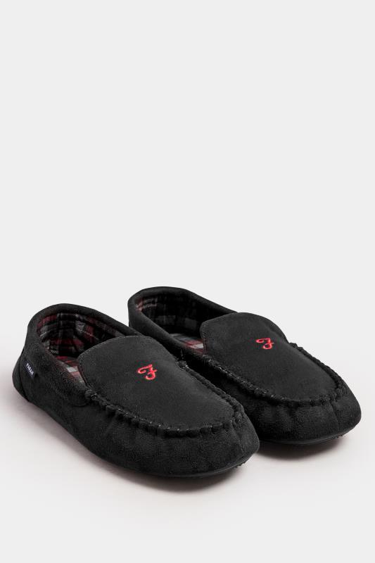 FARAH Black Checked Moccasin Slippers | BadRhino 2