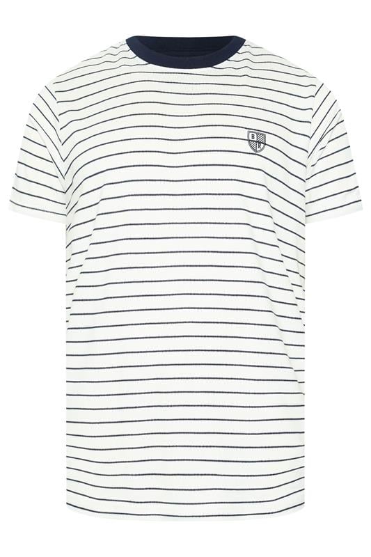 BadRhino Big & Tall Off-White Extra Long Stripe Pique T-Shirt | BadRhino 6