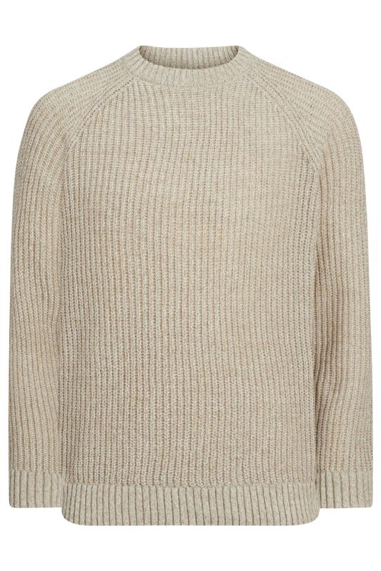 JACK & JONES Big & Tall White Crew Neck Knit Jumper | BadRhino 2