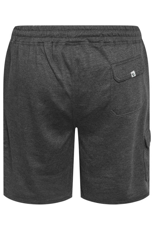 D555 Big & Tall Grey Cotton Jogger Shorts | BadRhino 4