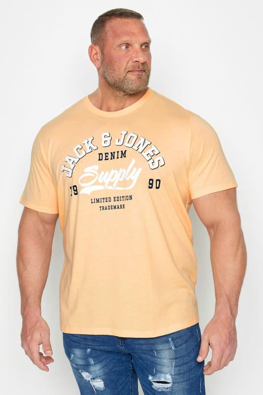Men's  JACK & JONES Big & Tall Apricot Orange 'Denim Supply' Logo T-Shirt