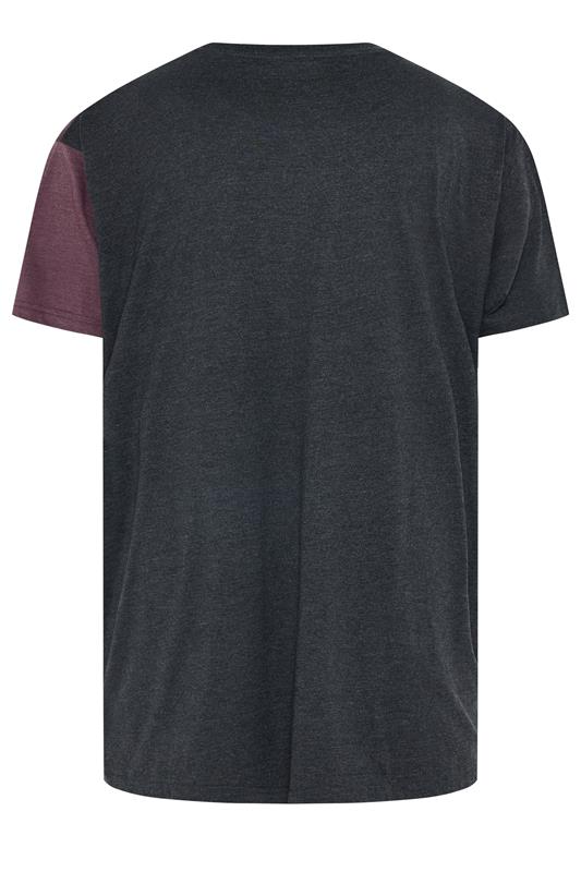 KAM Big & Tall Charcoal Grey Stripe T-Shirt | BadRhino 2