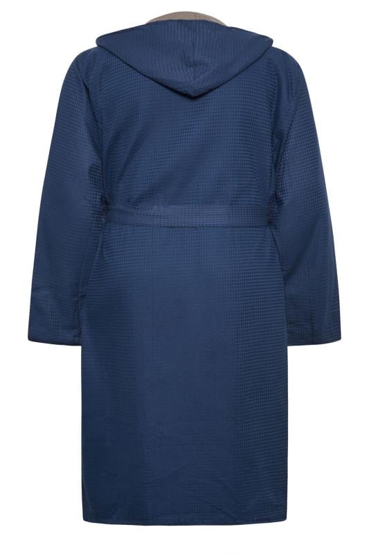 ED BAXTER Big & Tall Navy Blue Waffle Dressing Gown | BadRhino 2