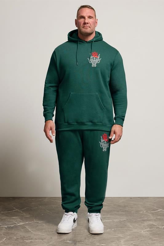 BadRhino Big & Tall Green Dragon Graphic Joggers | BadRhino 2