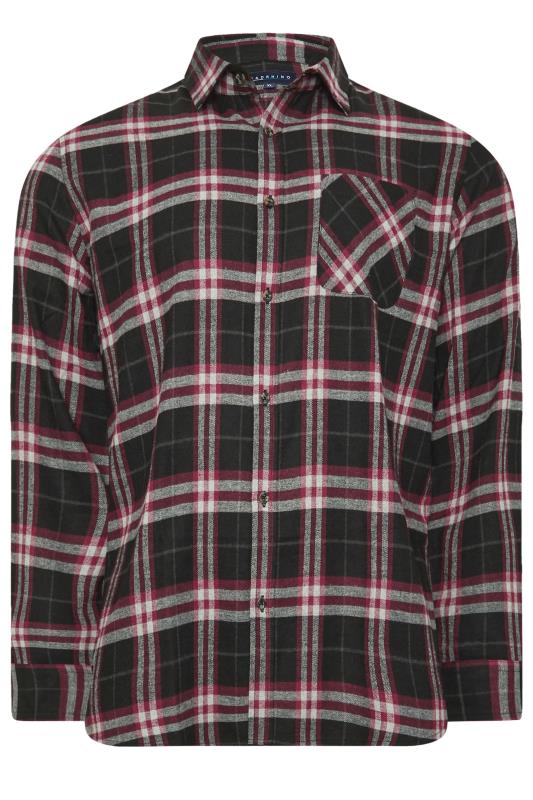 BadRhino Big & Tall Black Long Sleeve Check Shirt | BadRhino 4