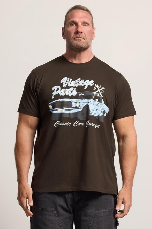  BadRhino Big & Tall Brown 'Vintage Parts' Graphic T-Shirt
