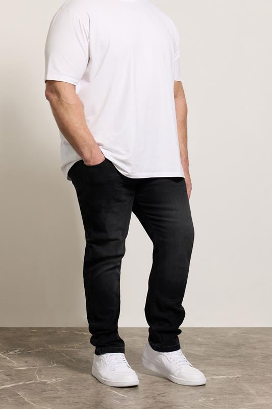 Slim Tapered D555 Big & Tall Grey Tapered Stretch Jeans