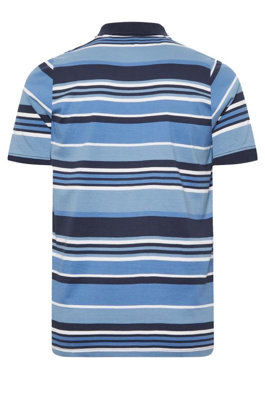 BadRhino Big & Tall Blue Stripe Polo Shirt | BadRhino 5