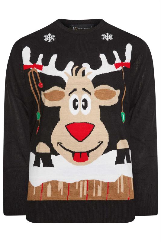 KAM Black Rudolph Christmas Jumper | BadRhino 2