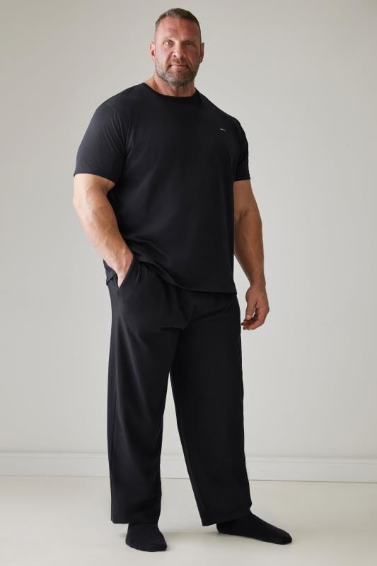 BadRhino Big & Tall Black Lounge Trouser & T-Shirt Set | BadRhino 1