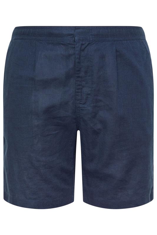 BadRhino Big & Tall Navy Blue Linen Shorts 5
