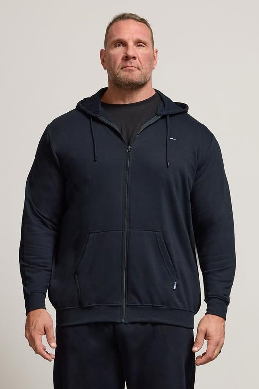 Men's Casual / Every Day BadRhino Big & Tall Navy Blue Zip Through Hoodie