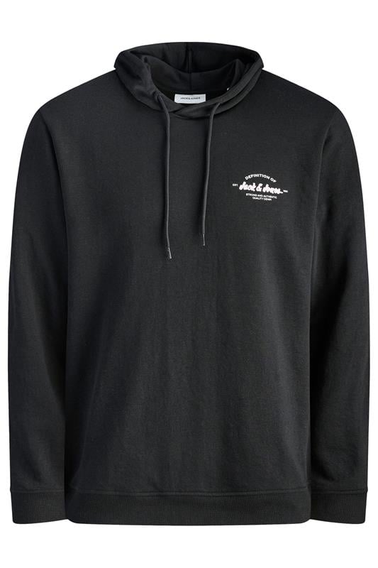 Men's  JACK & JONES Big & Tall Black Printed Hoodie