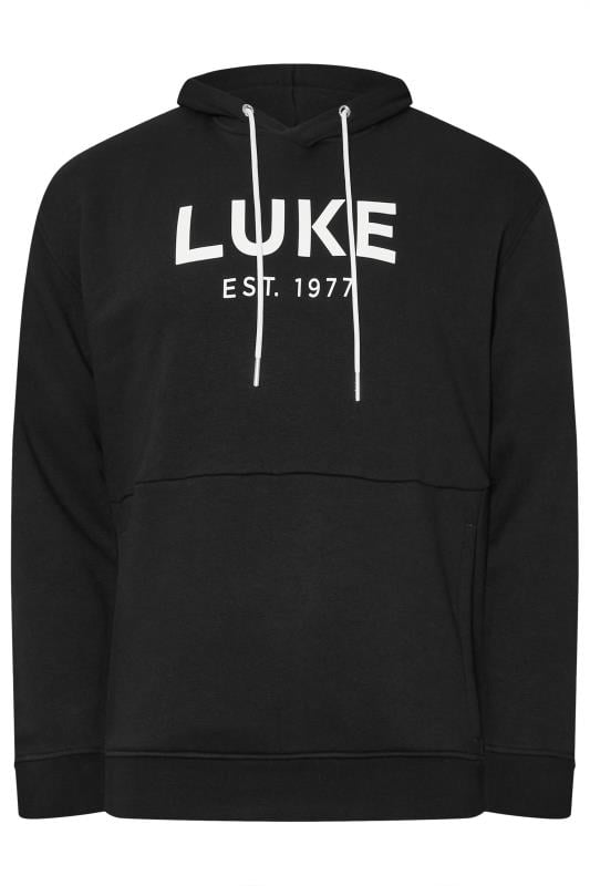 LUKE 1977 Big & Tall Black Logo Pullover Hoodie | BadRhino 1