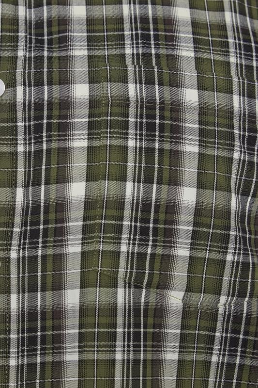 BadRhino Big & Tall Green Check Print Short Sleeve Shirt | BadRhino 7
