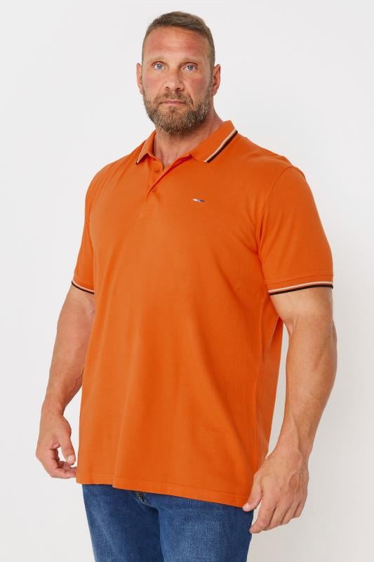 BadRhino Big & Tall Orange Tipped Polo Shirt | BadRhino  2