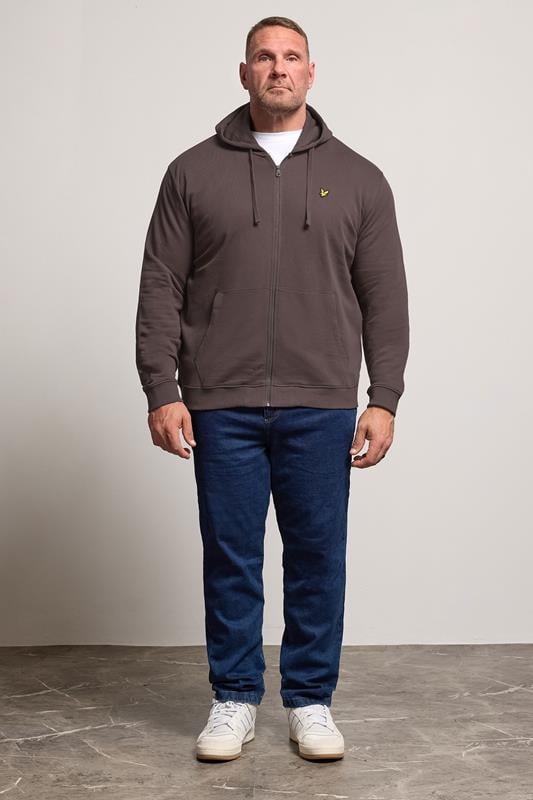 LYLE & SCOTT Big & Tall Brown Zip Through Hoodie | BadRhino 3