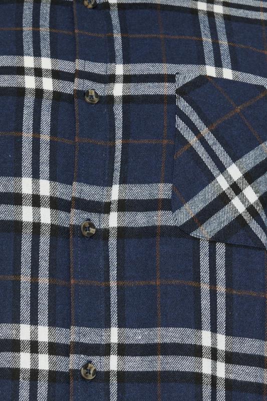 BadRhino Big & Tall Navy Long Sleeve Check Shirt | BadRhino 3