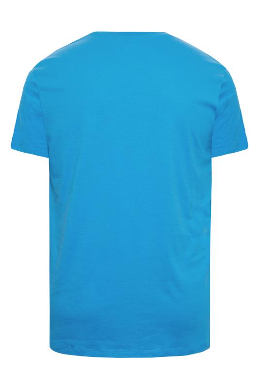 JACK & JONES Big & Tall Blue Printed Crew Neck T-Shirt | BadRhino 4