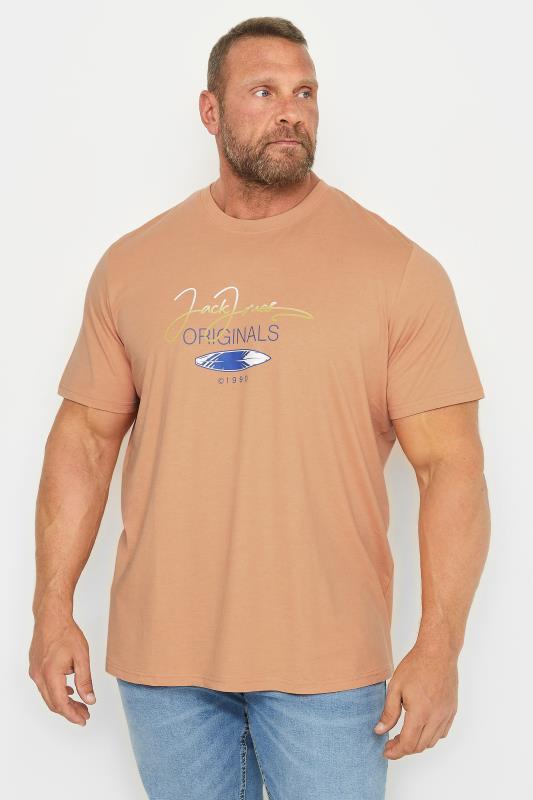 Men's  JACK & JONES Big & Tall Orange Palm Tree Print 'Originals' T-Shirt