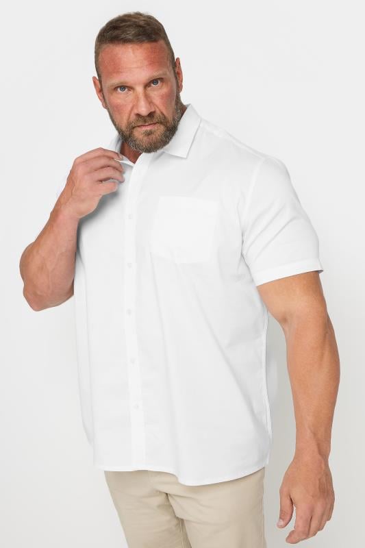 Men's  BadRhino Big & Tall White Stretch Short Sleeve Shirt