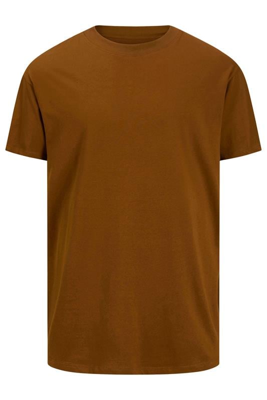 Men's  JACK & JONES Big & Tall Monks Robe Brown Basic T-Shirt