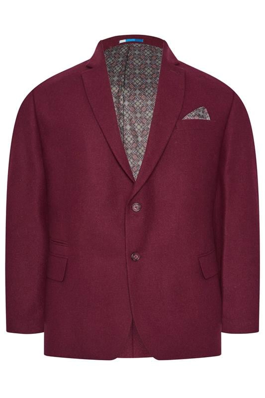 BadRhino Tailoring Big & Tall Burgundy Red Tweed Suit Jacket  1