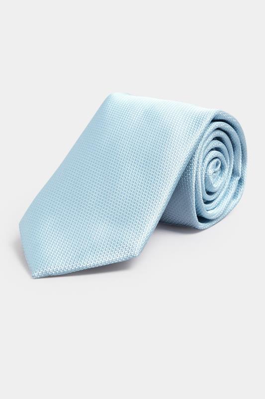 Men's  BadRhino Tailoring Light Blue Plain Textured Tie