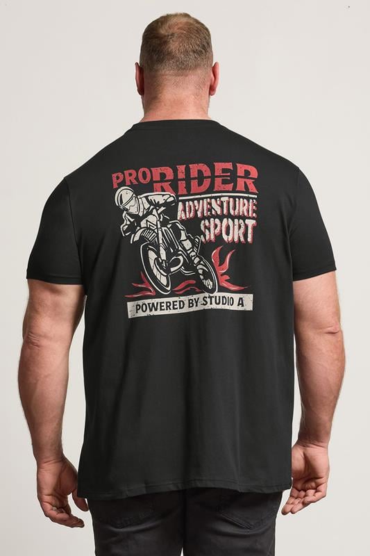 STUDIO A Big & Tall Grey Pro Rider Graphic T-Shirt | BadRhino 3