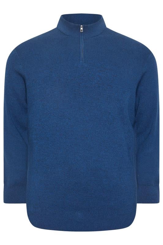 BadRhino Big & Tall Blue Milano Quarter Zip Jumper | BadRhino 4